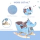 image 7 of HOMCOM 2 In 1 Plush Baby Ride on Rocking Horse Elephant Rocker with Wheels Wooden Toy for Kids 32 Songs for 18 Plus Months (Blue)