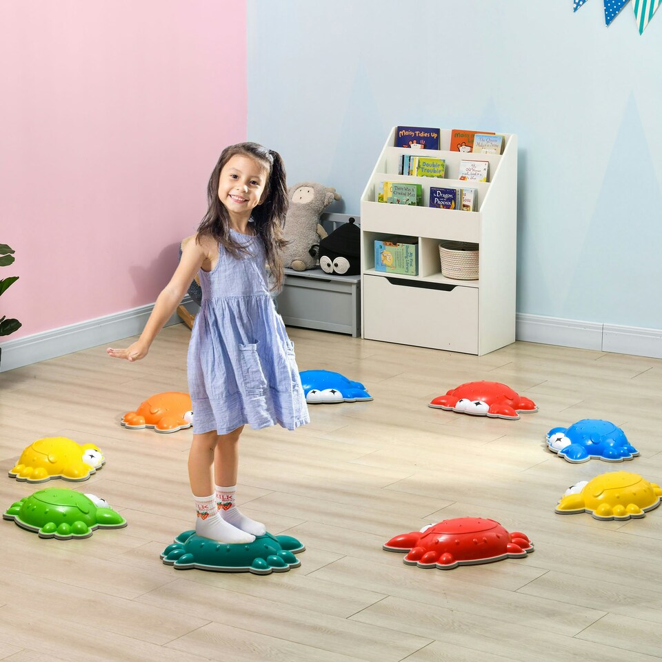 image 1 of ZONEKIZ Kids Stepping Stones, 9PCs Balance Stones for Indoors, Outdoors