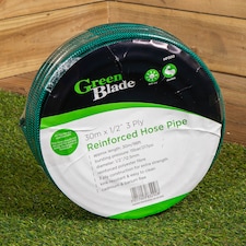 30m Reinforced Garden Hose Pipe / Hosepipe in Green | Black | Black
