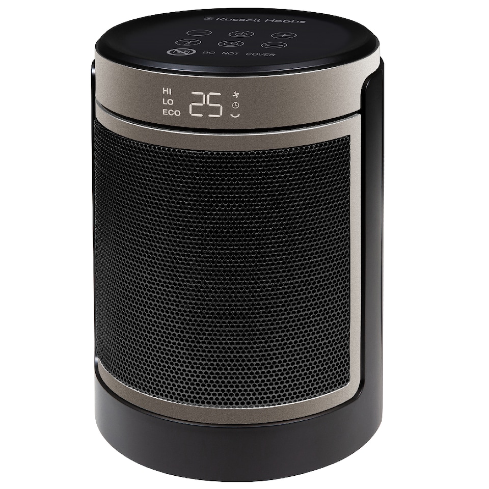 image 1 of Russell Hobbs RHCH2002G Space Heater in Black & Gold Round 1500W Portable Electric Heater
