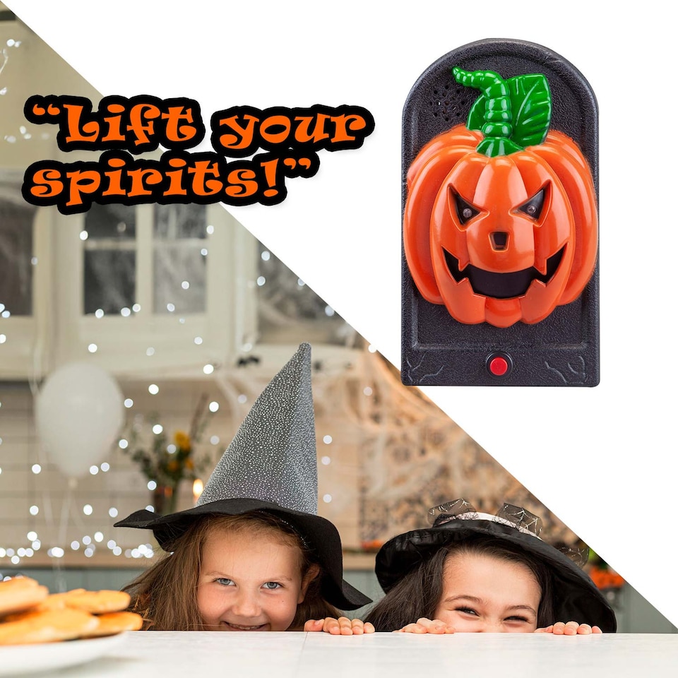 image 1 of vfm-estore Halloween Spooky Doorbell with Flashing LED Lights Trick or Treat
