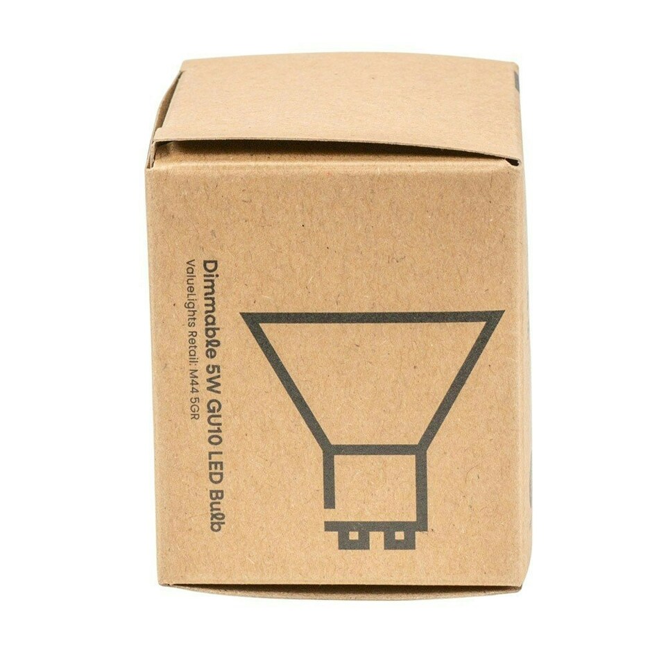 image 1 of ValueLights 12 Pack GU10 White Plastic Spotlight LED 5W Warm White 3000K 450lm Light Bulb