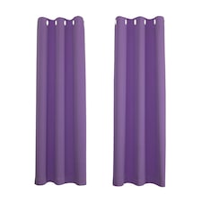 Purple Blackout Curtains - Eyelet Thermal Curtain  - 46 x 54 Inch Drop - 2 Panel | Purple | One Size