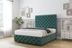 image 2 of Sloomy Watson Emerald Plush Divan Bed With Mattress 2 Drawers Left Side With 26" Strutted Headboard & 12" Matching Footboard 4'6 Double | Green | Emerald | Double | 1