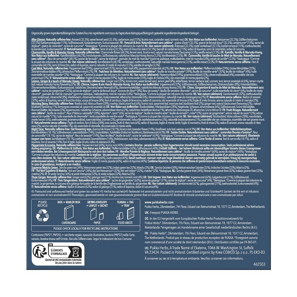 image 1 of Pukka Herbs Tea Selection Gift Set Box, Perfect Gift Idea, 45 Teabags, 9 Flavours | Blue | 1