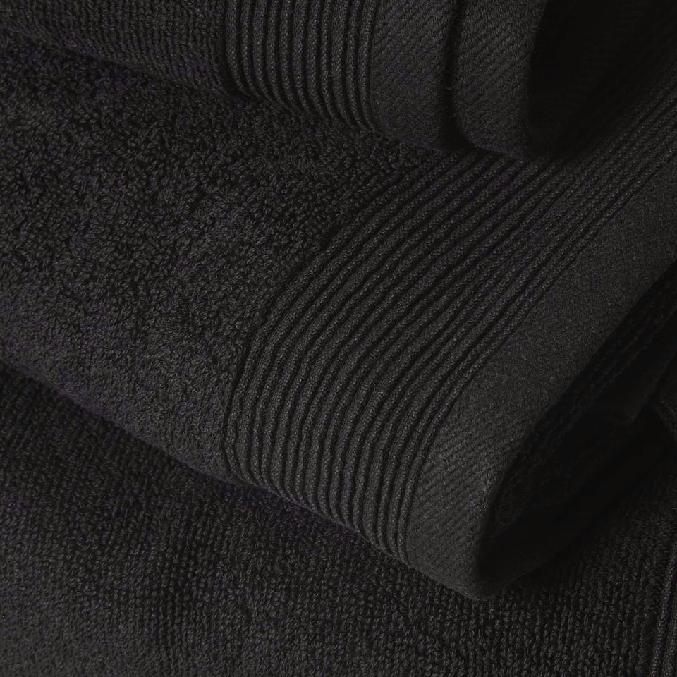 image 1 of Homescapes Black Combed Egyptian Cotton Bath Towel 700 GSM