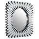 image 2 of Interiors by Premier Silver Rectangular Sunburst Wall Mirror, Decorative Radial Pattern Statement Mirror, Contemporary Wall Décor Silver