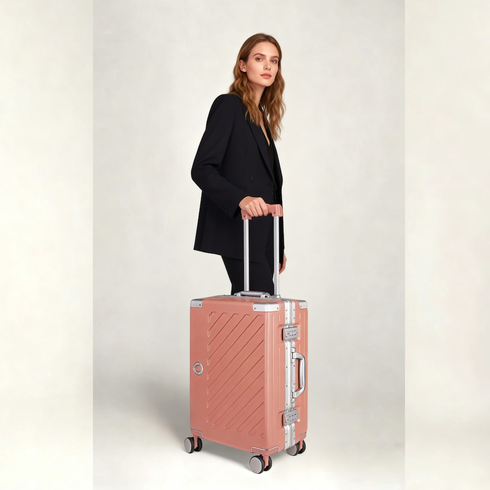 image 1 of Zipperless Polycarbonate Suitcase, Hard Shell, TSA Lock, 4 Wheels