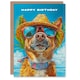 image 1 of Dog Lover Fun Tropical Vacation Portrait Man Him Birthday Card