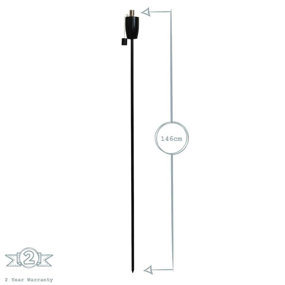 image 1 of Harbour Housewares Metal Garden Torches - Barrel - Black - Pack of 6
