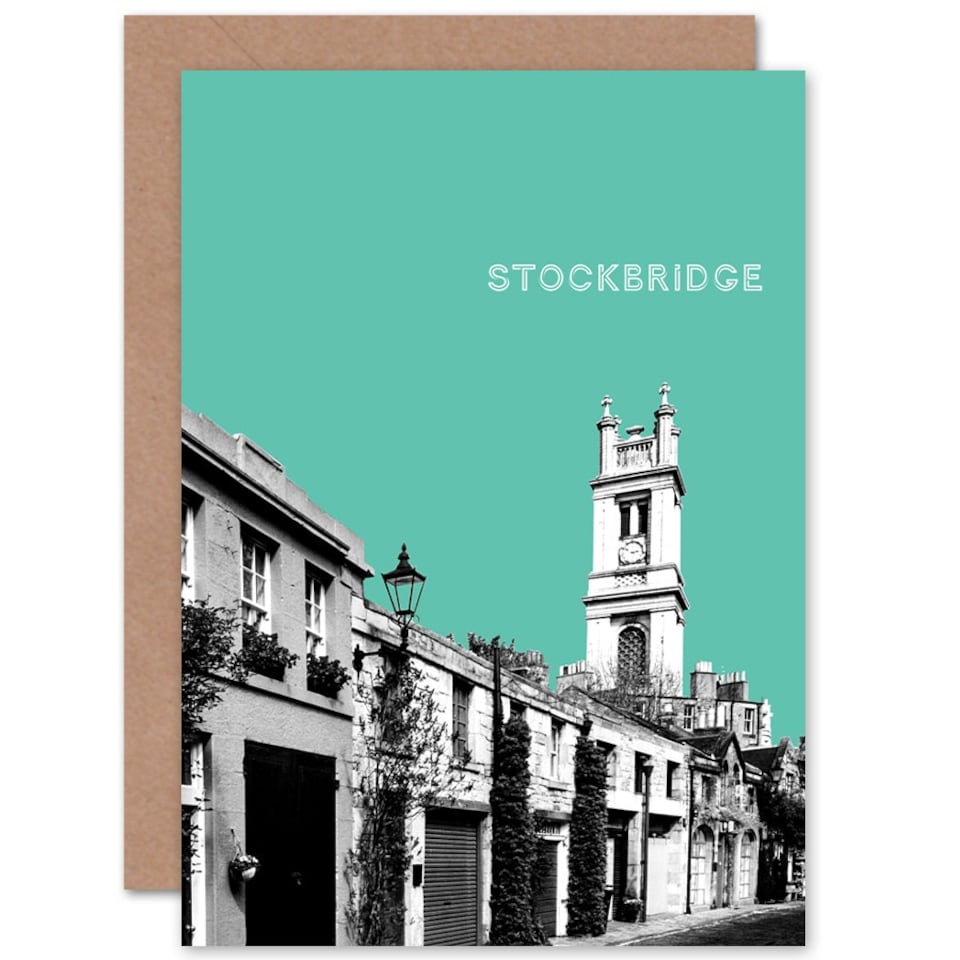 image 1 of Stockbridge Edinburgh Teal Scottish Scotland Card