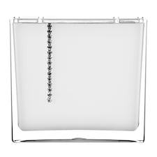 White Acrylic And Crystal Toothbrush Holder