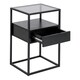 image 4 of Randolf Bedside Table in Black with Smoked Glass
