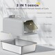 image 5 of PawHut Stainless Steel Cat Litter Box with Removable Lid, Scoop Grey | One Size