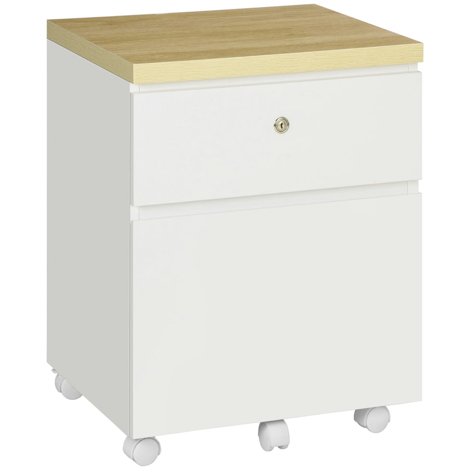 image 1 of Vinsetto Mobile Filing Cabinet Lockable File Cabinet Legal Size W/ Drawers White