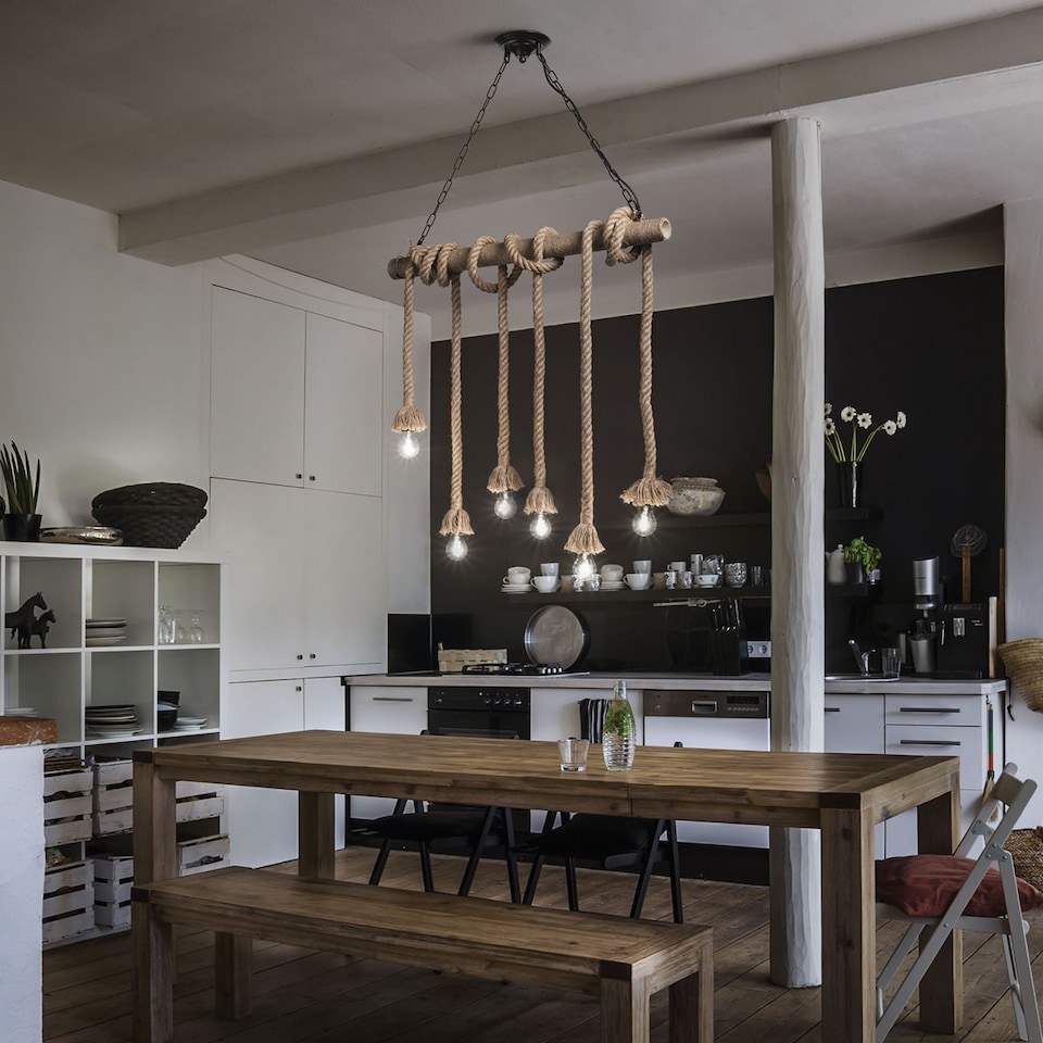 image 1 of Canapa 6 Light Ceiling Pendant Brown, E27