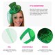 image 2 of Pack of 1 Mini Green Glitter Fascinator Top Hat Green | One Size