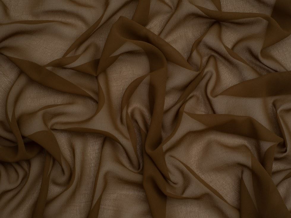 Minerva Core Range Brown Light Sheer Chiffon Fabric for Dressmaking, 110cm / 43" Wide - per metre