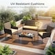 image 4 of Alivio 4-Seater Rattan Furniture Set with Coffee Table & Anti-UV Cushions for Indoor, Outdoor Patio