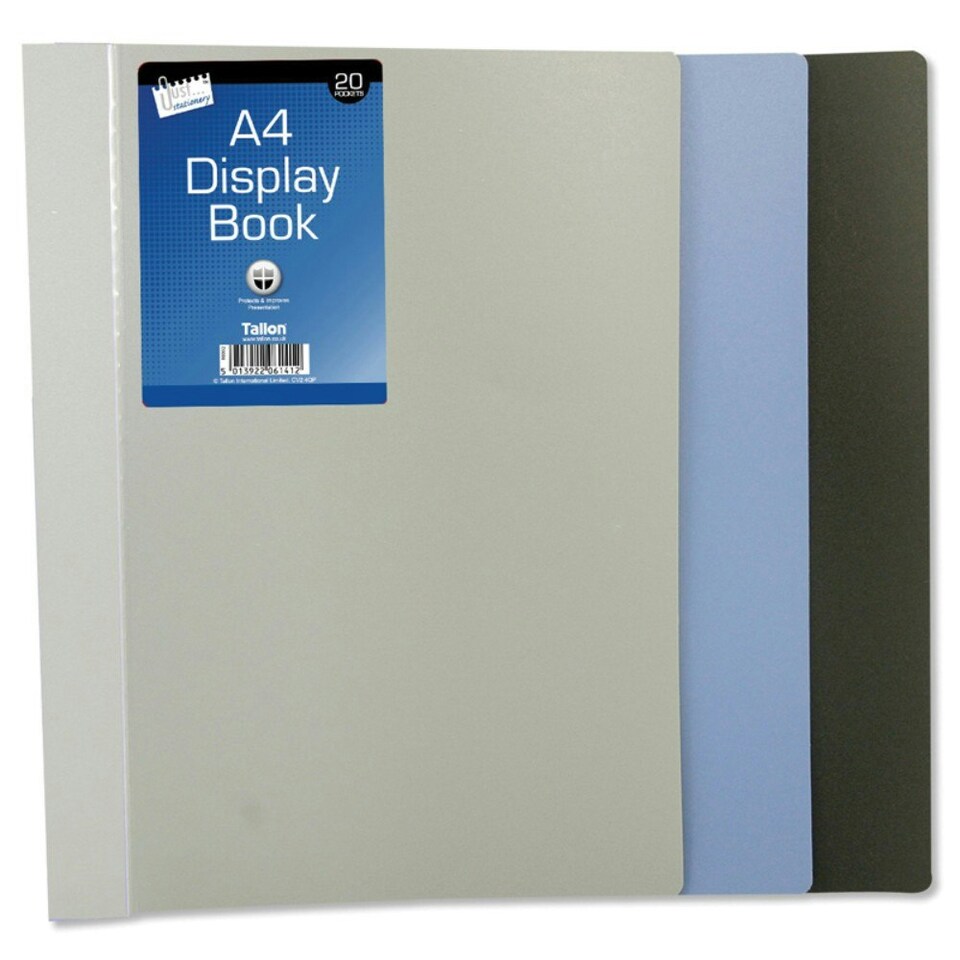 image 1 of Just Stationery A4 Display Book with 20 Pocket - Assorted Colours