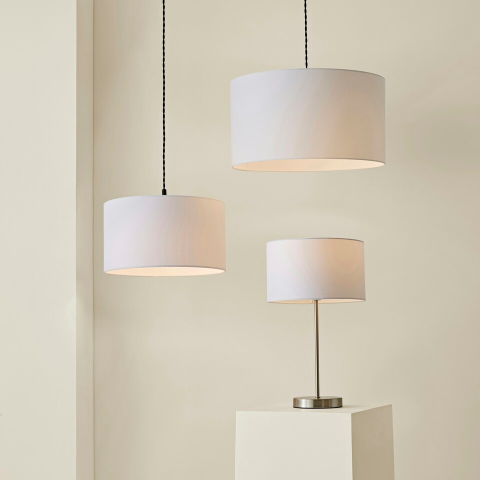 image 1 of ValueLights Reni Small White Pendant Shade White