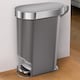 image 3 of Simplehuman 40L Slim Pedal Kitchen Bin with Liner Rim, Grey Plastic
