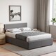 image 1 of Vida Designs Veronica 4ft6 Double Ottoman Bed Storage Fabric Upholstered, Dark Grey Linen, 135 x 190cm