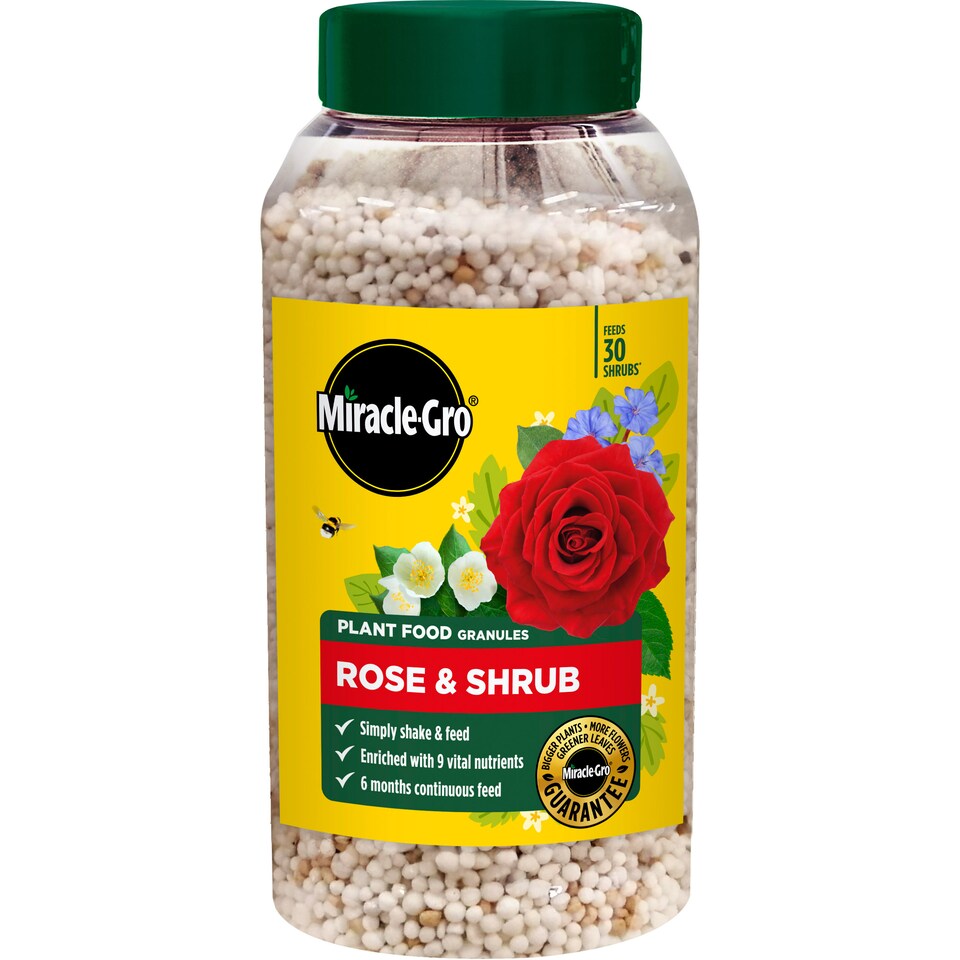 image 1 of Miracle-Gro Rose and Shrub Plant Food Granules 900g Slow Release Feed for Strong Healthy Flowering Plants 6 Month Feed