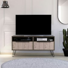 Core Products Nevada, Wide Screen TV Rack With 4 Doors H60.6cm x W123.5cm x D38.6cm Brown