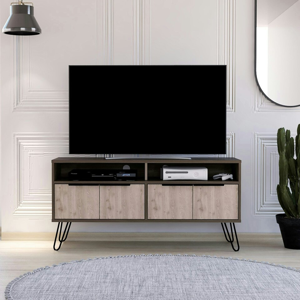 image 1 of Core Products Nevada, Wide Screen TV Rack With 4 Doors H60.6cm x W123.5cm x D38.6cm Brown