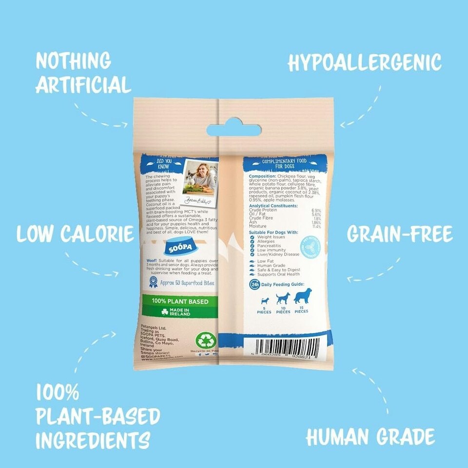 image 1 of Soopa Pack Puppy Bites - Healthy Vegan for Dogs, white