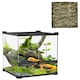 image 1 of PawHut 24L Glass Terrarium, Reptile Vivarium with Stone Background, Black