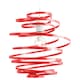 image 1 of Contemporary Red Gloss Metal Double Ribbon Spiral Swirl Ceiling Light Pendant | Red