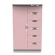image 1 of Holborn 5 Drawer 1 Door Childrens Wardrobe in Kobe Pink & White (Ready Assembled) | Pink | Kobe Pink & White