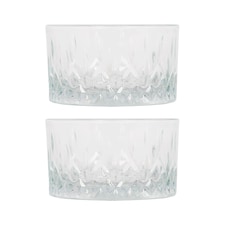 LAV Odin Glass Serving Bowls - 9.5cm - Pack of 2 | Clear | Clear