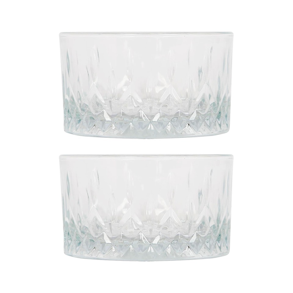 image 1 of LAV Odin Glass Serving Bowls - 9.5cm - Pack of 2 | Clear | Clear