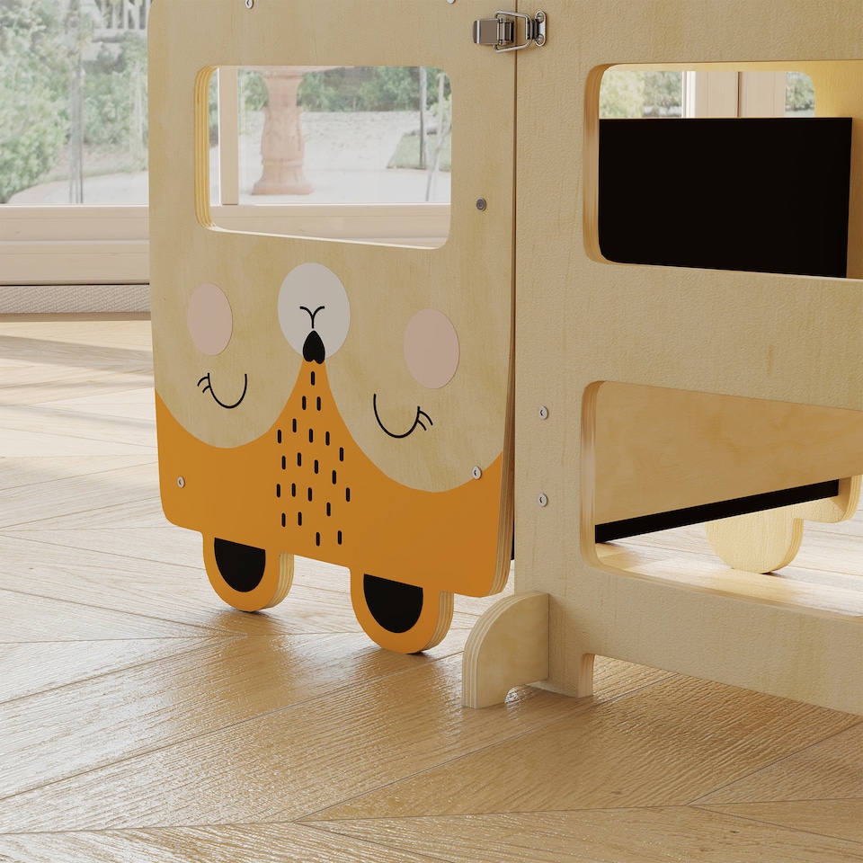 image 1 of AIYAPLAY Toddler Step Stool with Chalkboard for Kitchen Counter, Natural