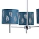 image 2 of Brea - Chrome 3 Light Fitting with Teal Fern Shades | Chrome | Green | 1