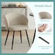 image 6 of SONARA Modern Set of 2 Chunky Weave Fabric Ergonomic Dining Chairs with Arms | White