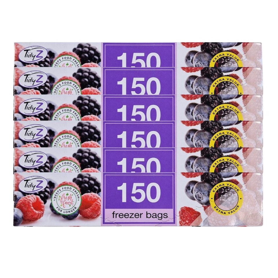 TidyZ Freezer Bags 150 Assorted Pack