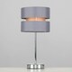 image 3 of ValueLights Pinto Brushed Silver Table Lamp and E14 Candle LED 4W Warm White 3000K Bulb