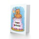 image 2 of Teddy Cake Party Hat Cartoon Cute Kids Bear Child Kids Birthday Card