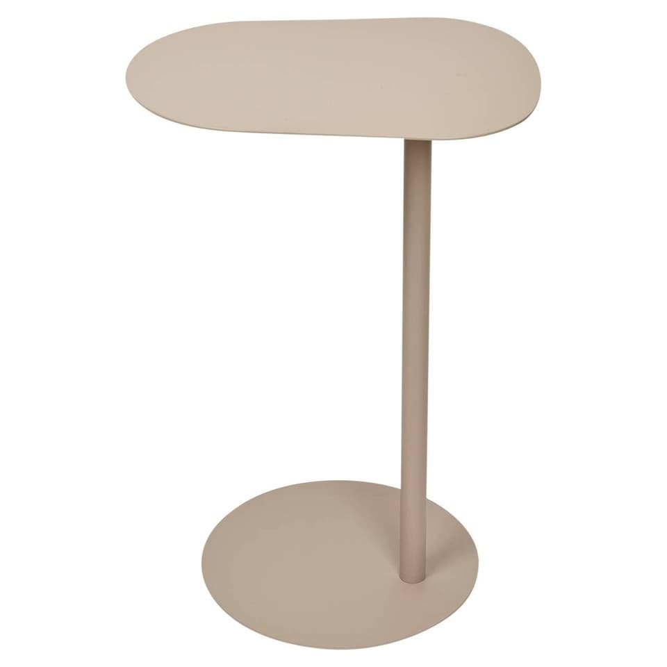 image 1 of Metal Side Table Modern Pedestal Nightstand Lightweight Construction | Multi | Beige | 1