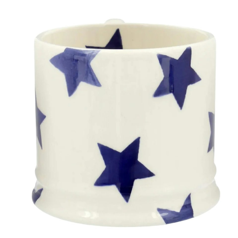 image 1 of Mug: 1 x 175ml Emma Bridgewater Blue Star Mug, Ceramic White