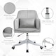 image 7 of Vinsetto Velvet Office Chair, Desk Chair, Makeup Vanity Chair with Massage Lumbar Pillow and Rolling Wheels for Bedroom and Home, Grey