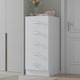 image 2 of FWStyle Tunis 5 Drawer Tallboy Slim Chest Of Drawers - Matt White