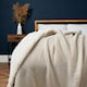 image 2 of BHS Knitted Waffle Throw with Sherpa, Natural Cream | Natural
