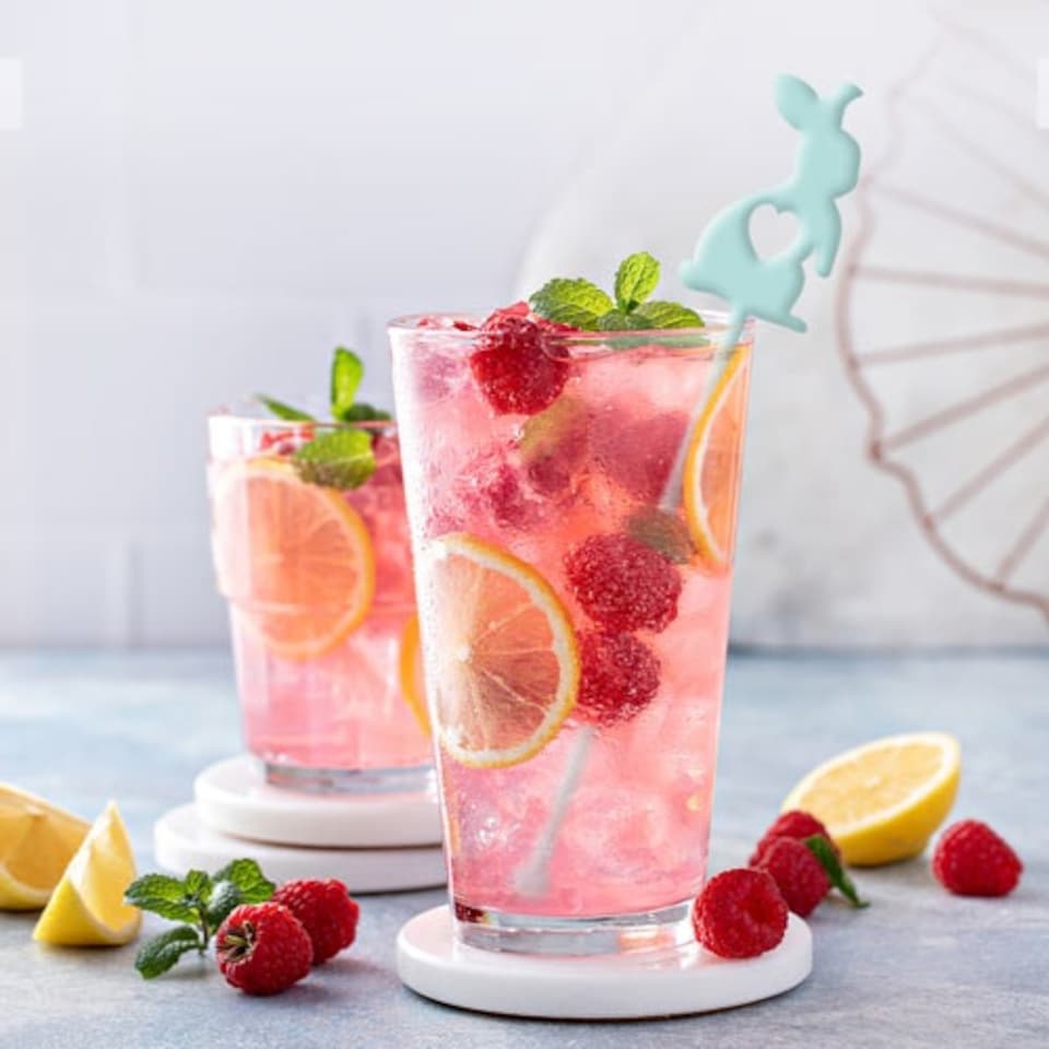 image 1 of Assorted Easter Bunnies Acrylic Drinks Stirrers - Pack of 6