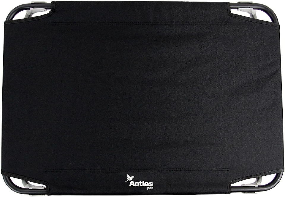 image 1 of Actiaspet Elevated Folding Dog Bed Indoor Outdoor Pet Cot Steel Frame (Black, Medium)