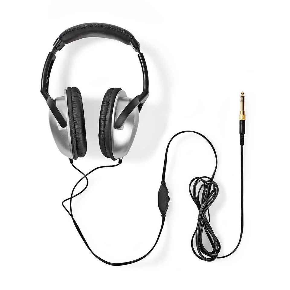 image 1 of Nedis On-Ear 2.7m Wired Headphones TV / HiFi Design with Adjustable Headband, Ergonomic Soft Ear Cups, Gold-Plated 6.35mm & 3.5mm Connections